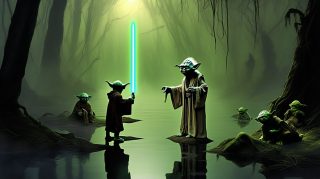 Yoda trains Luke, wisdom shared