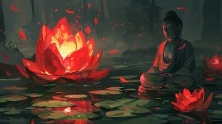Buddha with Illuminated Lotus