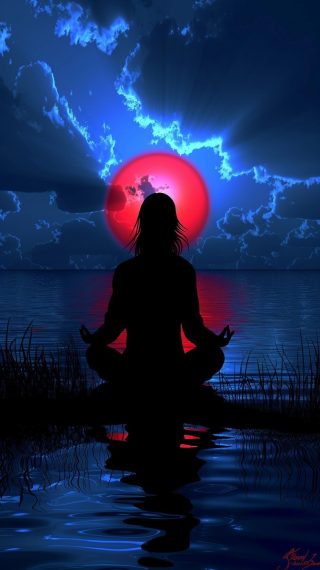 Meditation under Moonlit Sky