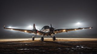 Nighttime Aircraft on Tarmac
