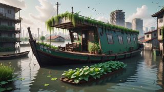 Urban River Houseboat Life