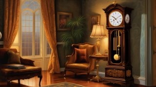 Classical Interior with Grandfather Clock