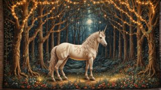 Magical Forest Unicorn Scene