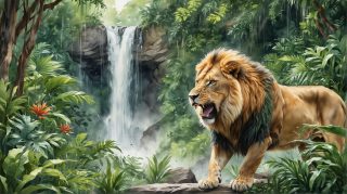 Calm Lion Waterfall