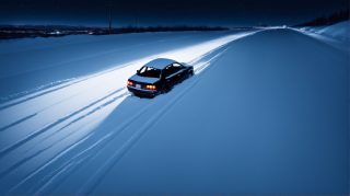 Solitary Car in Snow