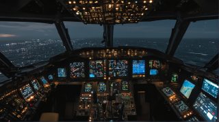Cockpit Nighttime Flight
