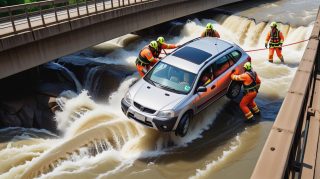 Car Rescue in Rapids