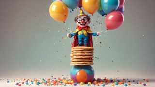 Balloon Clown on Pancakes