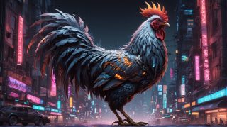 Cyberpunk City Rooster