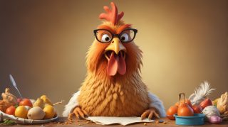 Shocked Chicken with Food