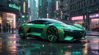 Futuristic Green Supercar