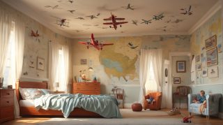 Child's Aviation-Themed Room
