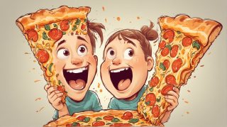 Children Enjoying Pizza