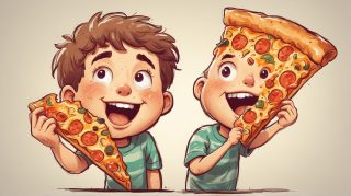 Boys with Pizza Slices