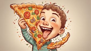 Joyful Pizza Moment