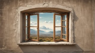 Rustic Window Mountain View