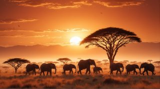 Serengeti Elephant Sunset