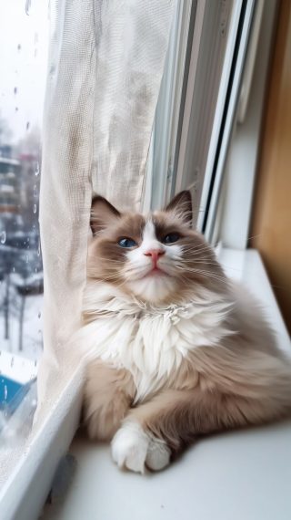 Cat by Rainy Window