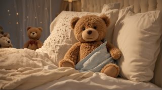 Teddy Bear Tucked in Bed