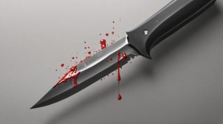 Knife with Red Splatter