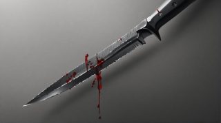 Knife with Blood-like Splatter