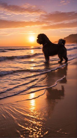 Dog Gazing at Sunset