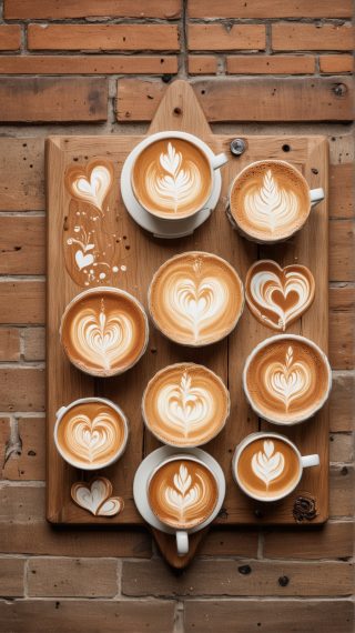 Artistic Coffee Latte Display