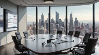 Corporate Boardroom with City View