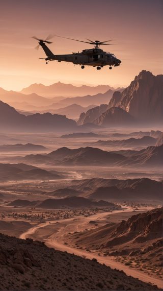 Military Helicopter Desert Operation