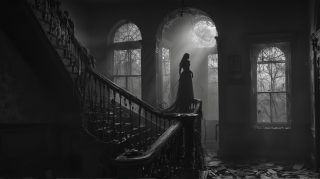 Mysterious Silhouette on Staircase