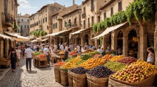 Bustling Mediterranean Market
