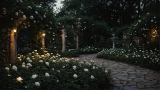 Twilight Rose Garden Archway