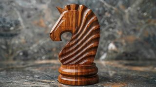 Wood Knight Chess Piece