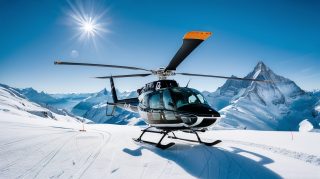 Helicopter on Alpine Summit