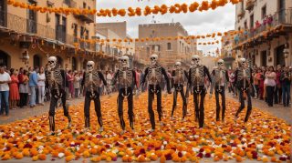 Festive Skeleton Parade