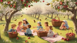 Children, Orchard Picnic