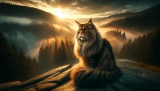 Majestic Cat Overlooking Dawn