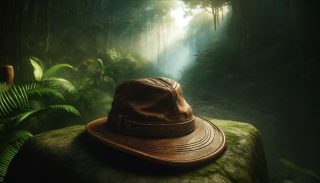 Adventurous Explorer's Hat in a Jungle Setting