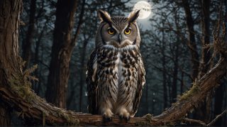 Owl Moonlit Vigil