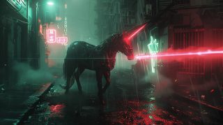 Neon Cyber Horse