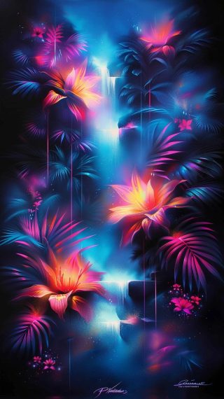 Neon Tropical Dreamscape