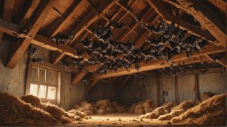 Bats in Wooden Attic
