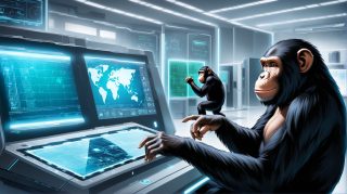 Chimpanzees in Control Room