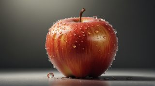 Dew-Kissed Apple Realism