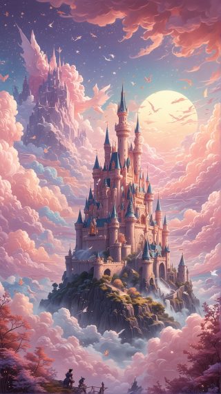 Enchanted Castle Amidst Clouds
