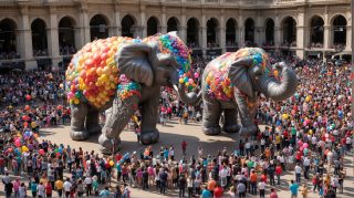 Festival Elephant Balloon Sculptures
