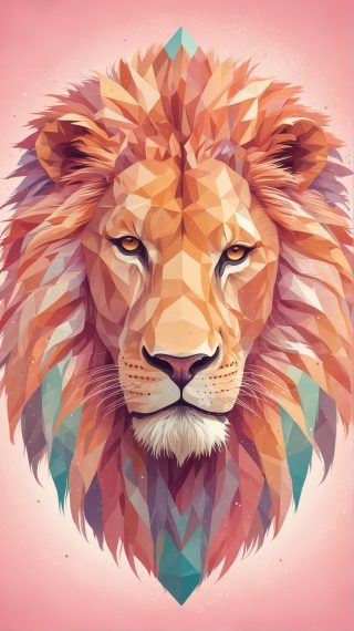Geometric Lion Art