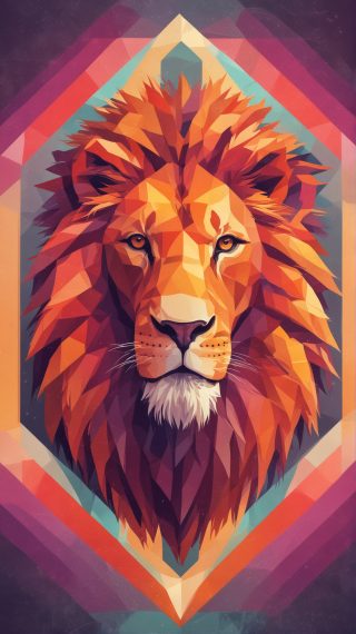 Geometric Prism Lion