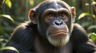 Introspective Chimpanzee Portrait