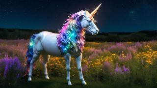 Luminous Unicorn Night Meadow